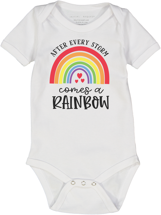 White & Red 'After Every Storm' Rainbow Short-Sleeve Bodysuit