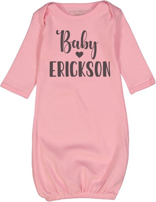 Pink Baby Heart Last name Pink Gown