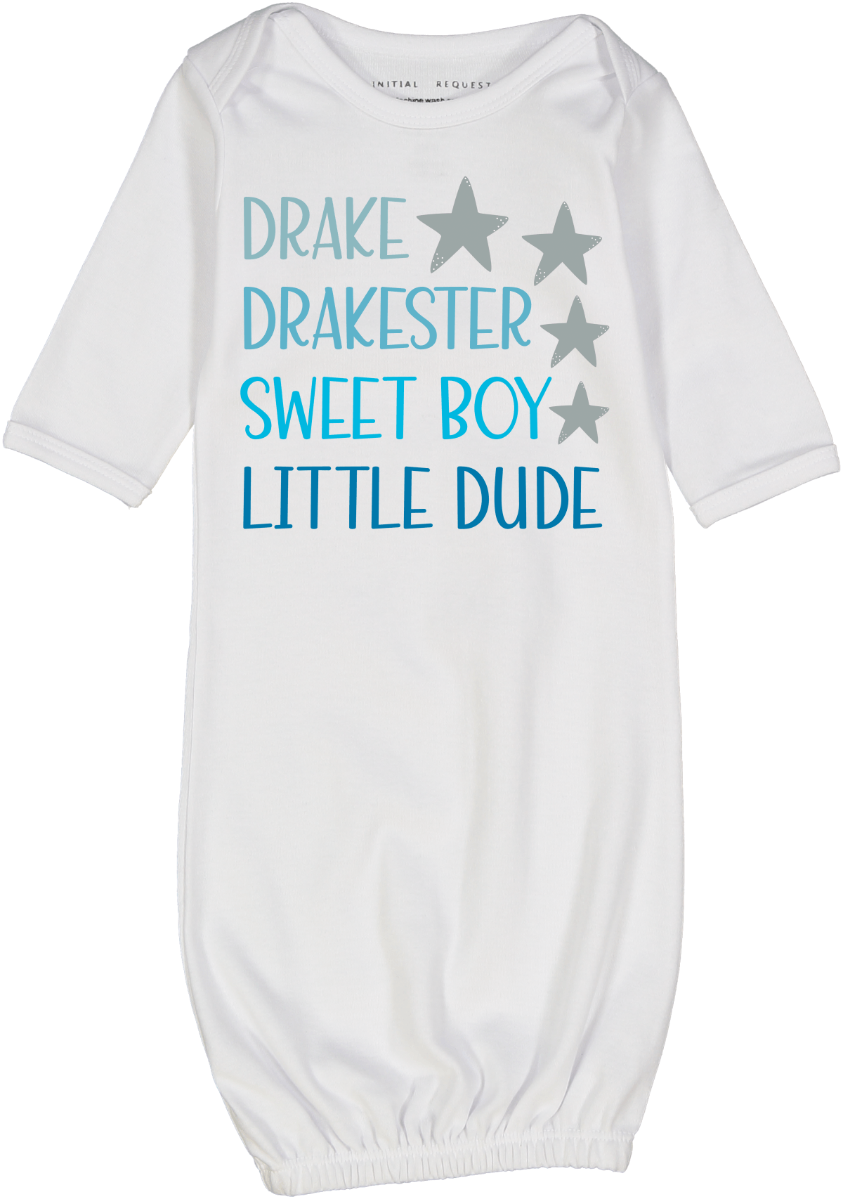 White & Blue Star Four-Name Personalized Gown