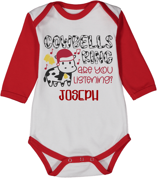 Cow Bells Ring Red Raglan Body