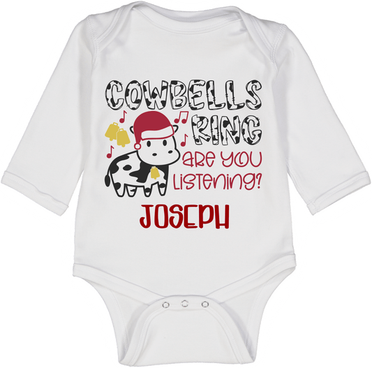 Cow Bells Ring  Long sleeve  Bodysuit