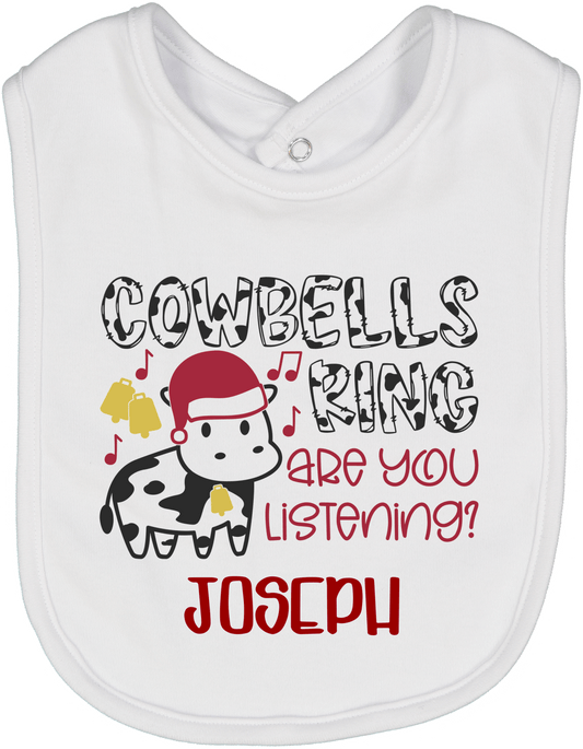 Cow Bells Ring Bib personalized