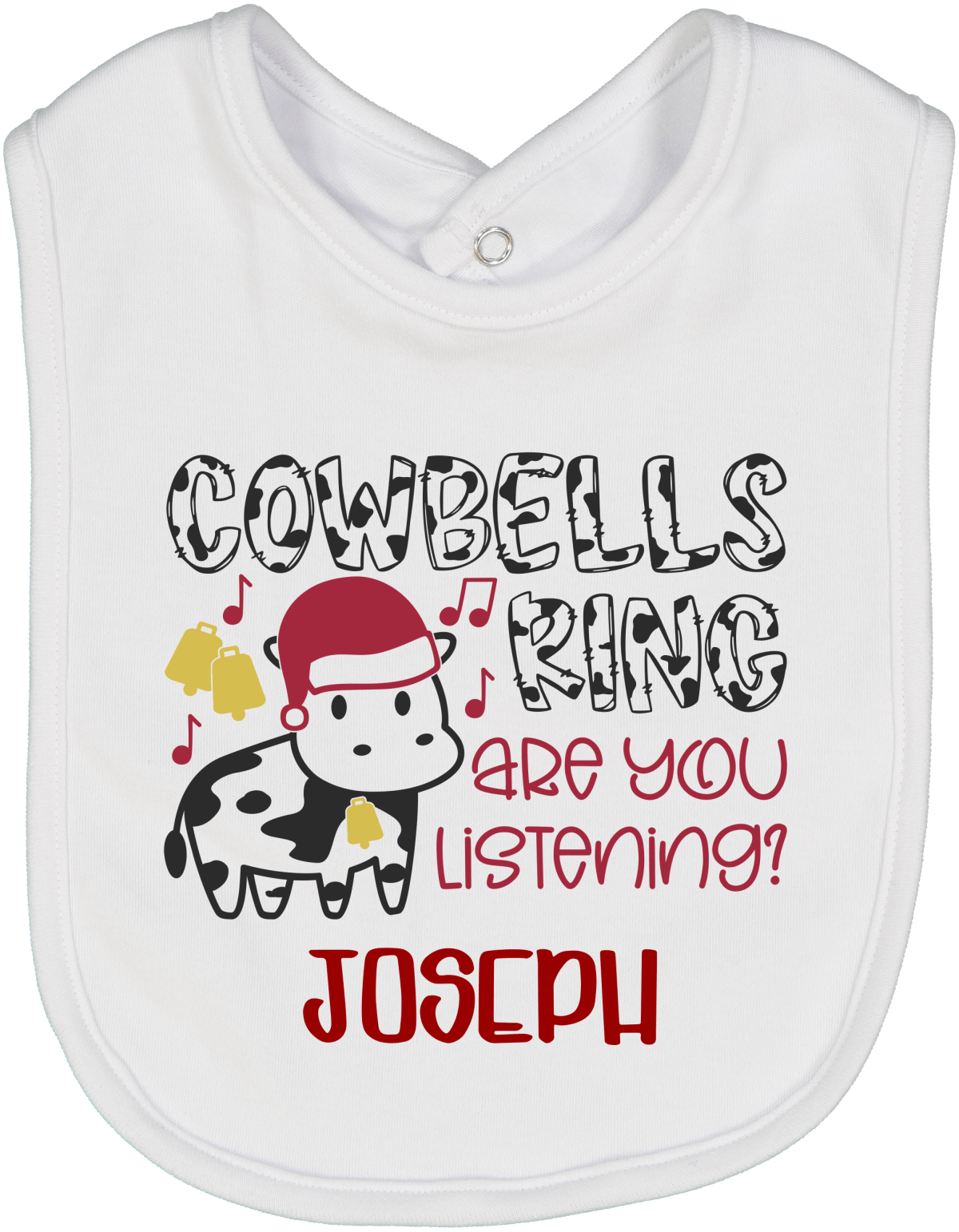 Cow Bells Ring Bib personalized