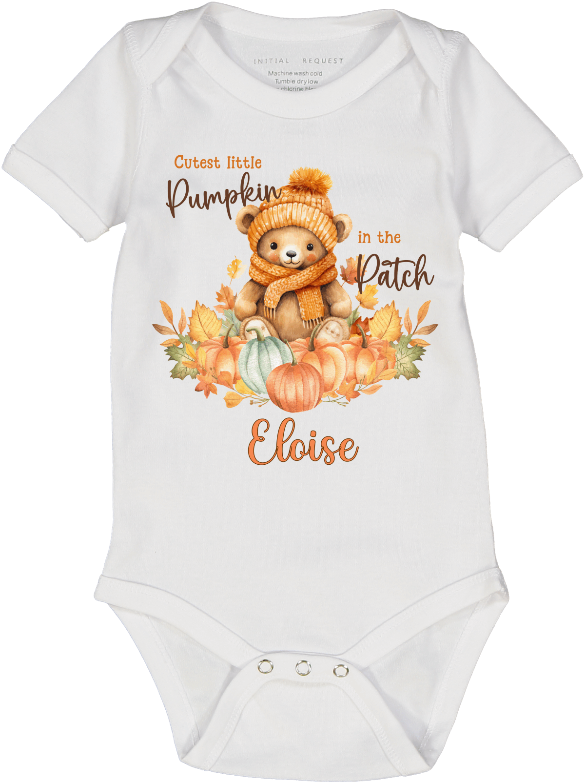 Personalized Cutest Little Pumpkin Patch short sleeve onesie