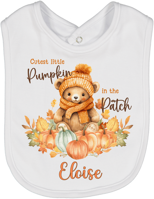 Personalized Cutest Pumpkin in the Patch Bib