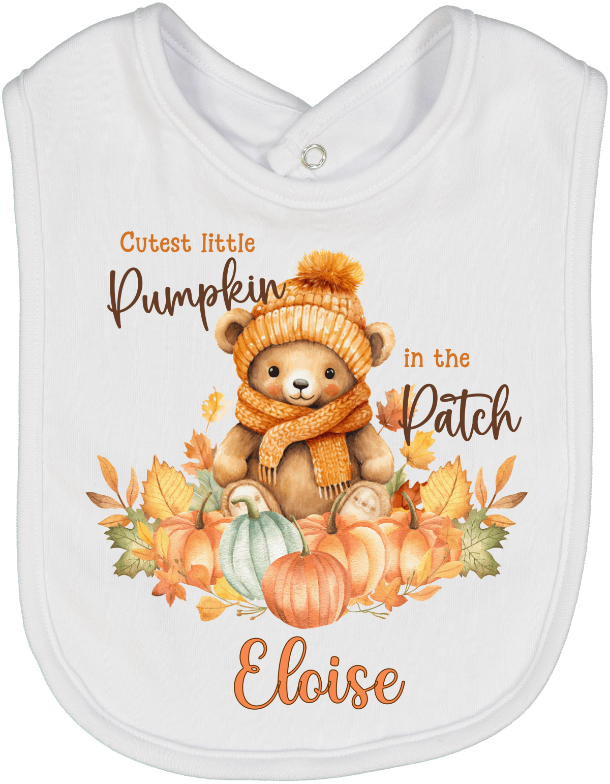Personalized Cutest Pumpkin in the Patch Bib