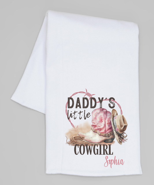 Daddy's Little Cowgirl  Burp personalized