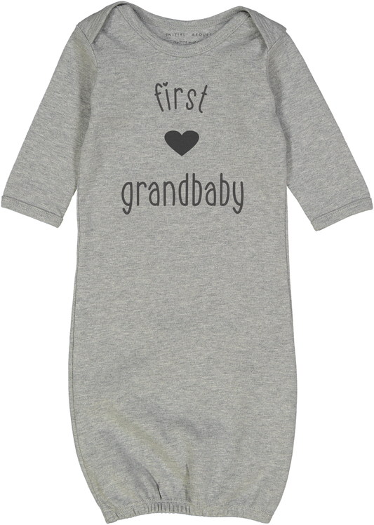 First Grandbaby Heart Gray gown