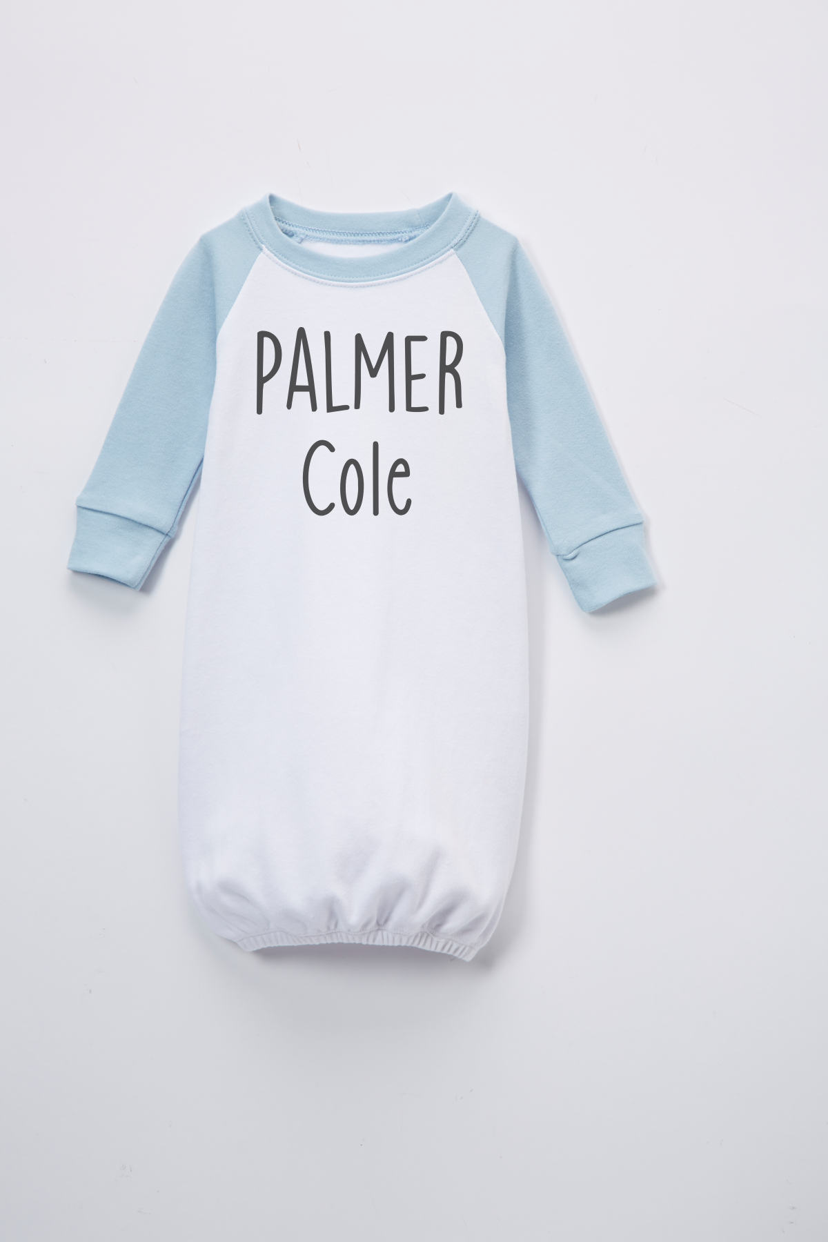 First Middle Names Blue & White Raglan Gown 8