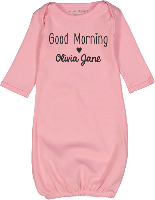 Good Morning Baby Pink Gown Personalized
