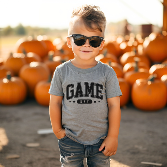 Game DAy Gray Short SLeeve Tee for Boys or Girls