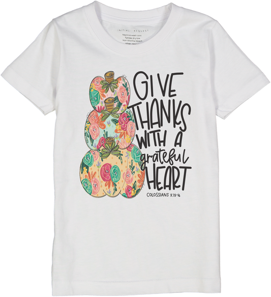 Give Thanks with a Grateful Heart Short Sleeve Tee for Girls