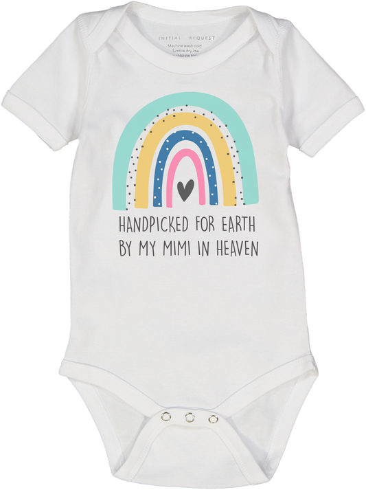 White 'Handpicked for Earth' Personalized Short-Sleeve Bodysuit