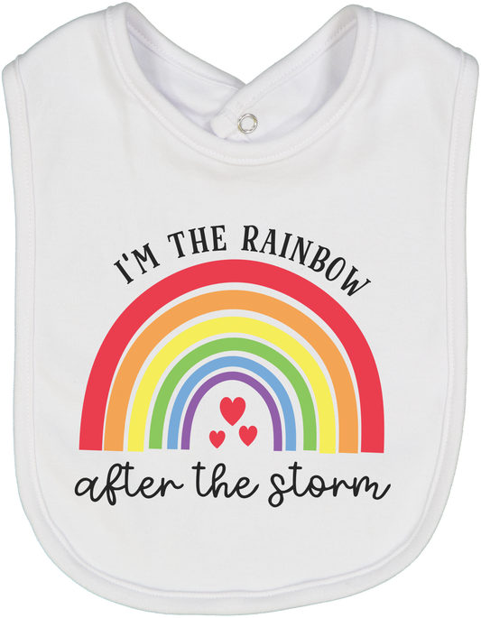 White 'I'm the Rainbow After the Storm Bib