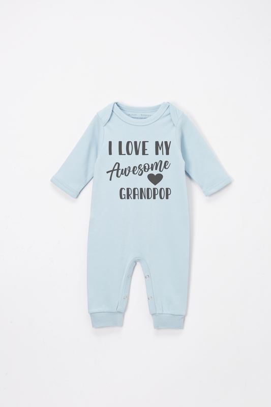 I love my AWESOME Grandparent Blue Romper Personalized
