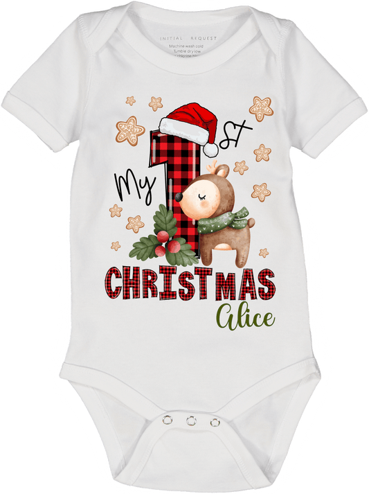My First Christmas Reindeer Personalized SS Body