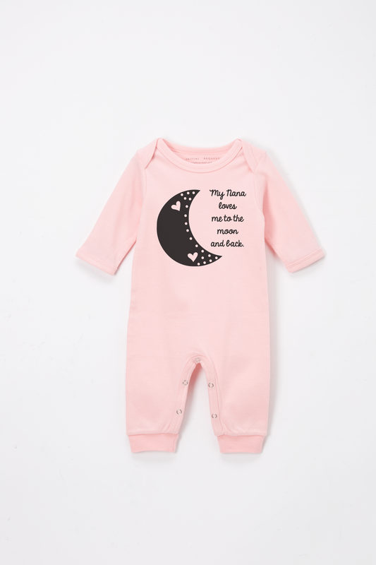 My Nana Loves me to the Moon and back Pink Romper