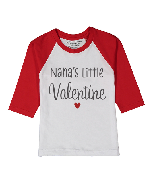 Nana's Little Valentine Red Raglan Tee for Boys & Girls