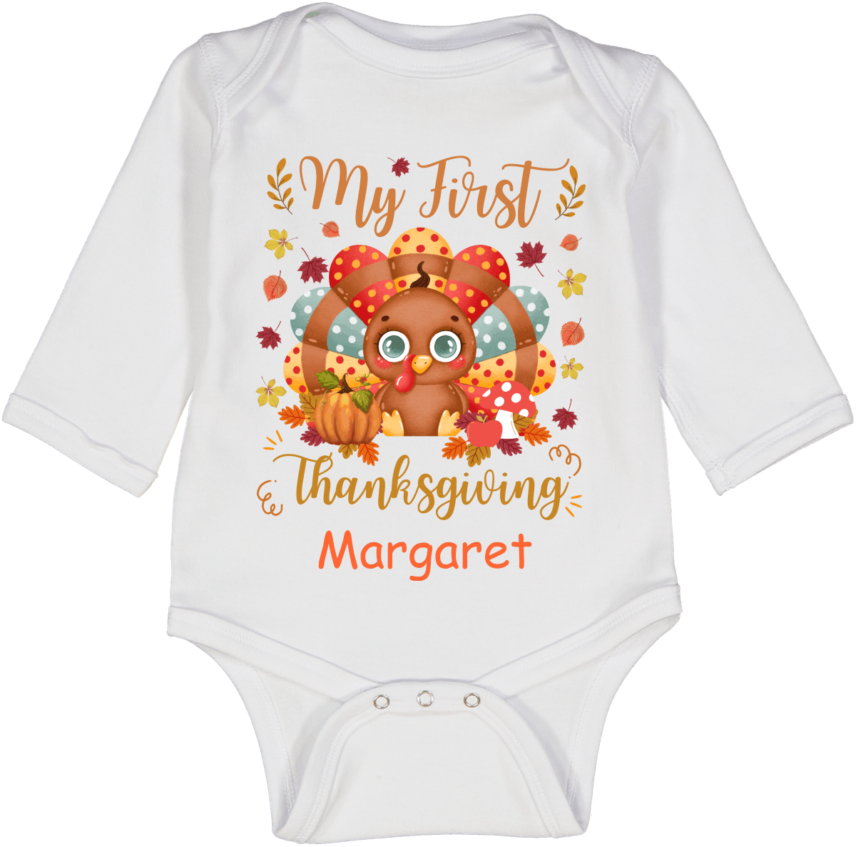 My First Thanksgiving Polka Dot Turkey LS Body 1
