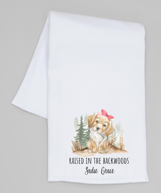 Raised in the Backwoods Personalized Burp