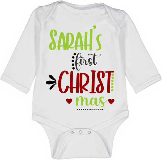 Red Green First Christmas LS Body Personalized