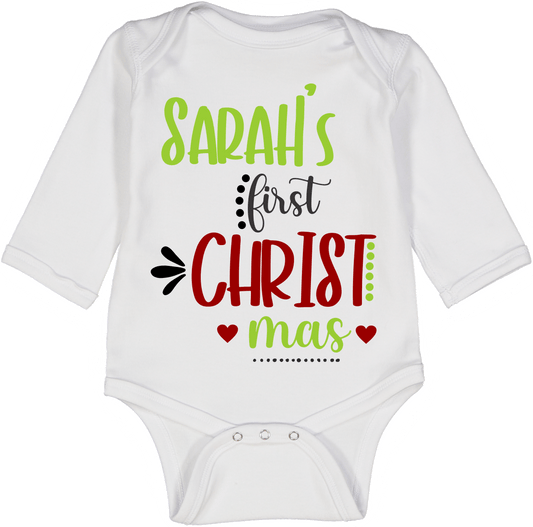 Red Green First Christmas LS Body Personalized