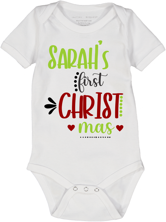 Red Green First Christmas SS Body Personalized