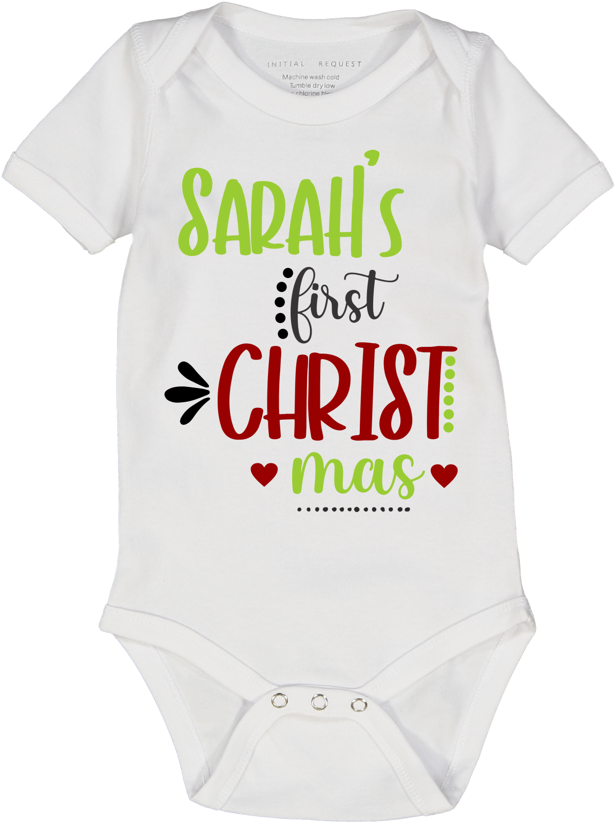 Red Green First Christmas SS Body Personalized