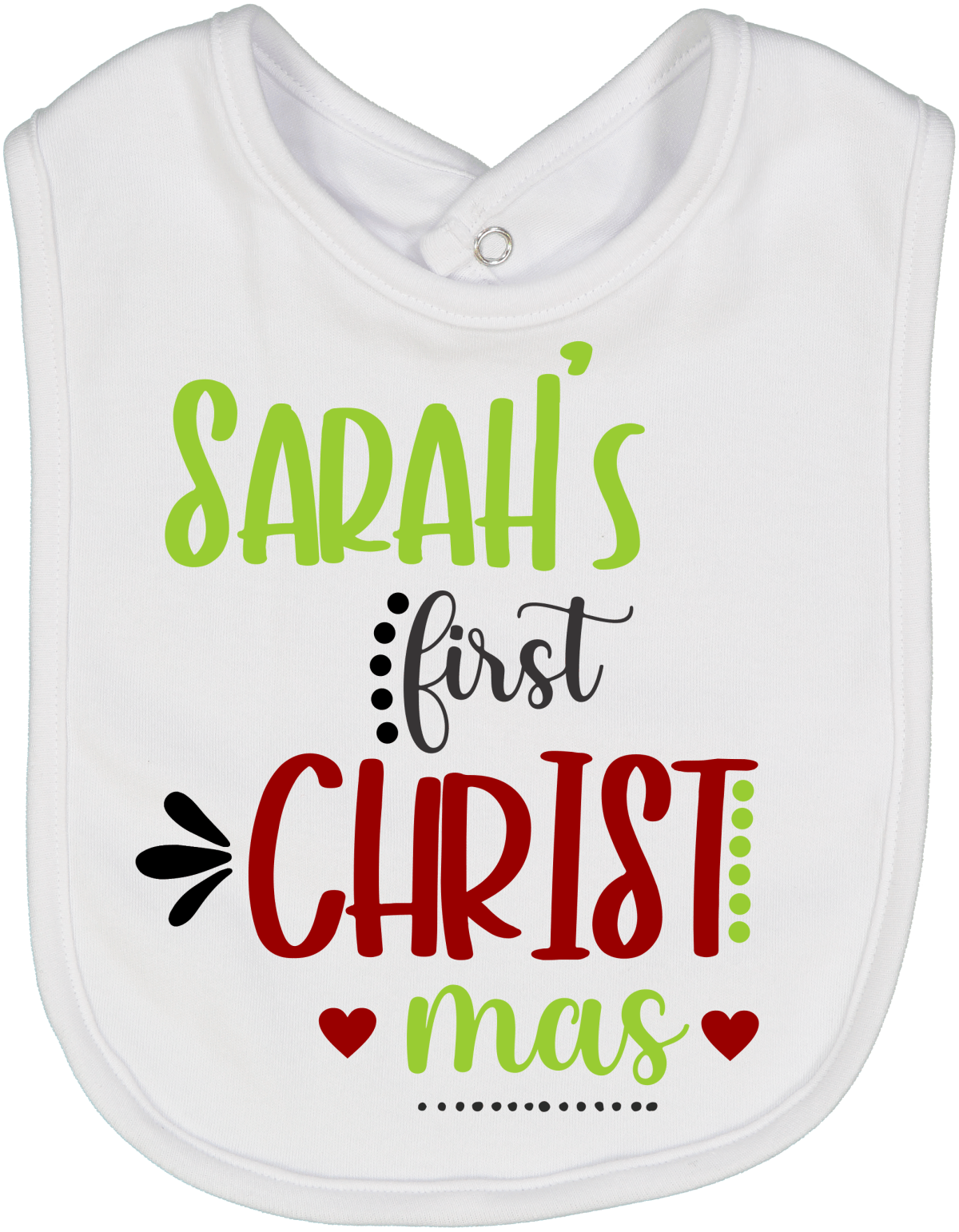 Red Green First Christmas Bib Personalized
