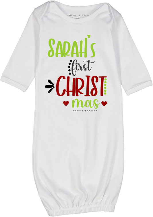 Red Green First Christmas  Gown Personalized