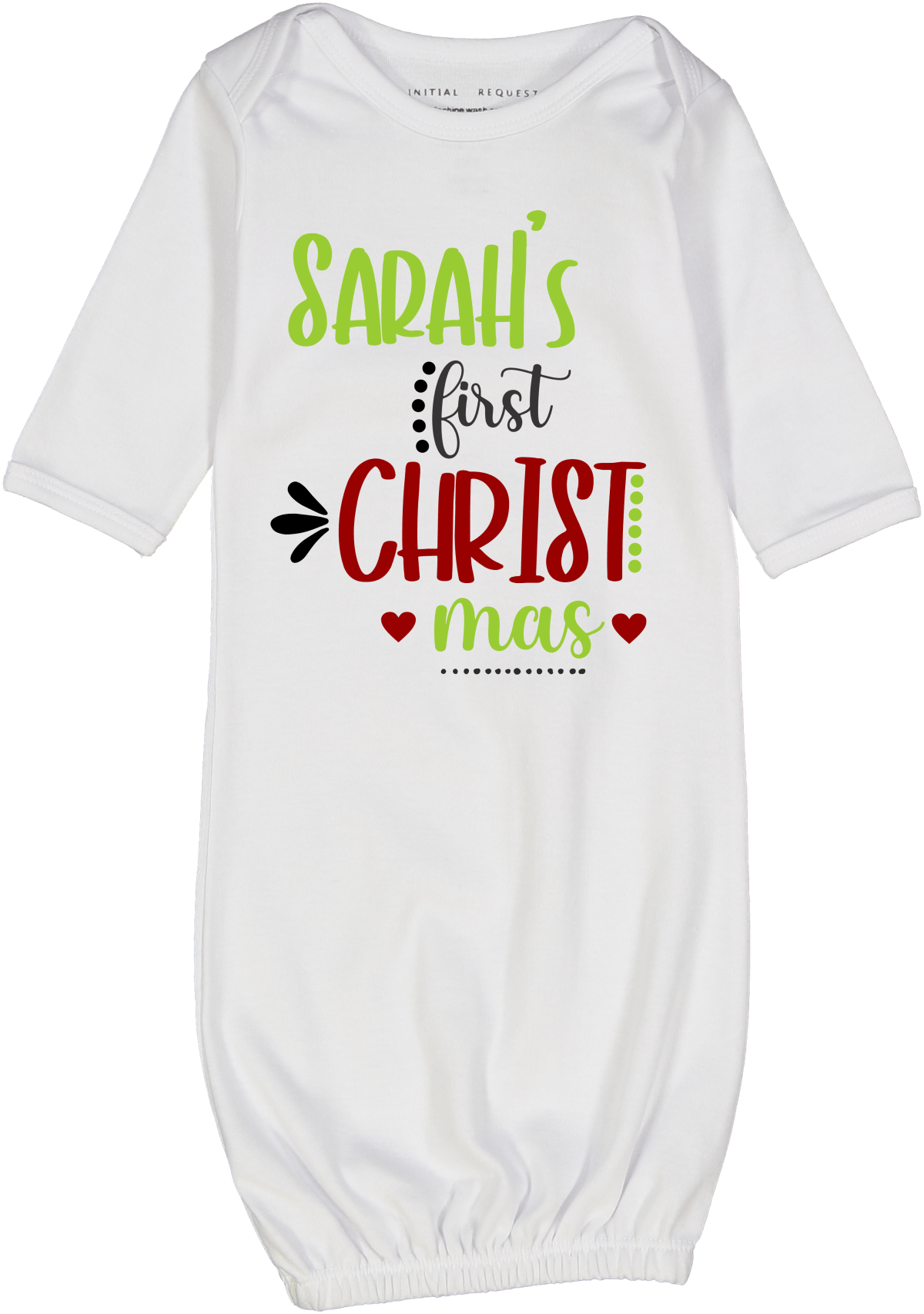 Red Green First Christmas  Gown Personalized