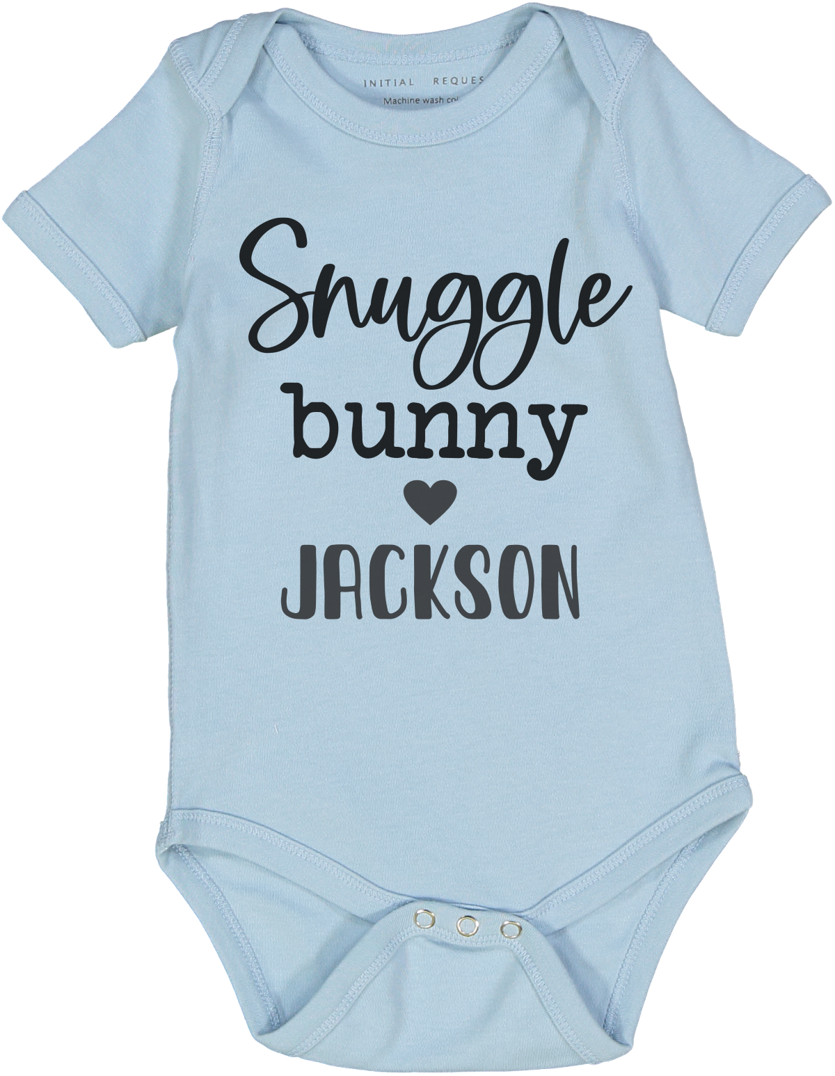 Personalized Snuggle Bunny Short Sleeve Pink, Blue or Gray Onesie