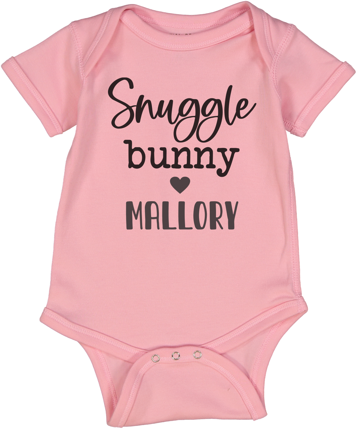 Personalized Snuggle Bunny Short Sleeve Pink, Blue or Gray Onesie