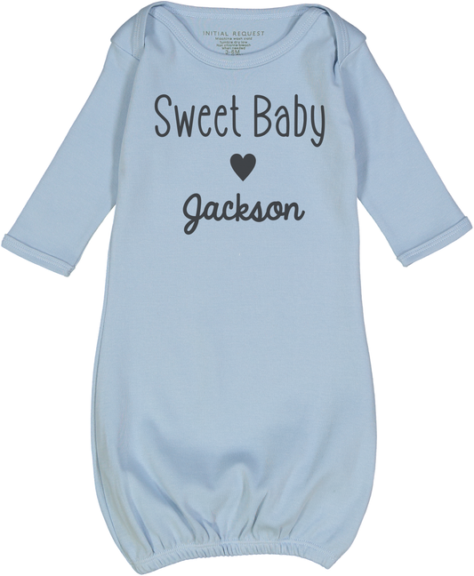 Sweet Baby Boy Blue Gown Personalized