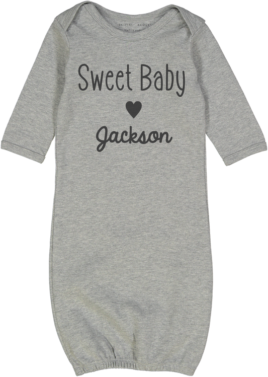 Sweet Baby Boy Gray Gown Personalized Personalized