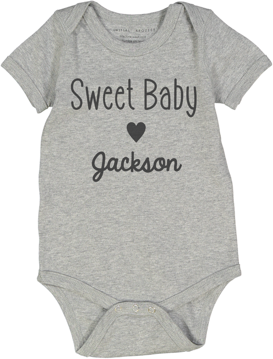 Sweet Baby Boy Gray SS Body Personalized