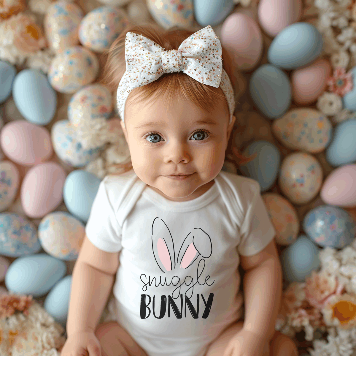 Snuggle Bunny Pink Ears Short Sleeve Onesie