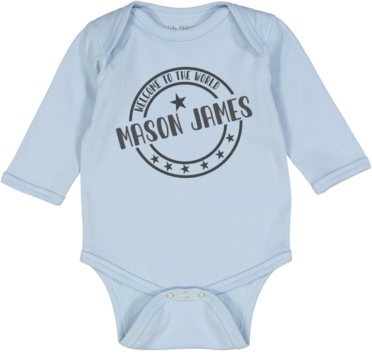 Welcome to the World Boy Blue LS Body Personalized