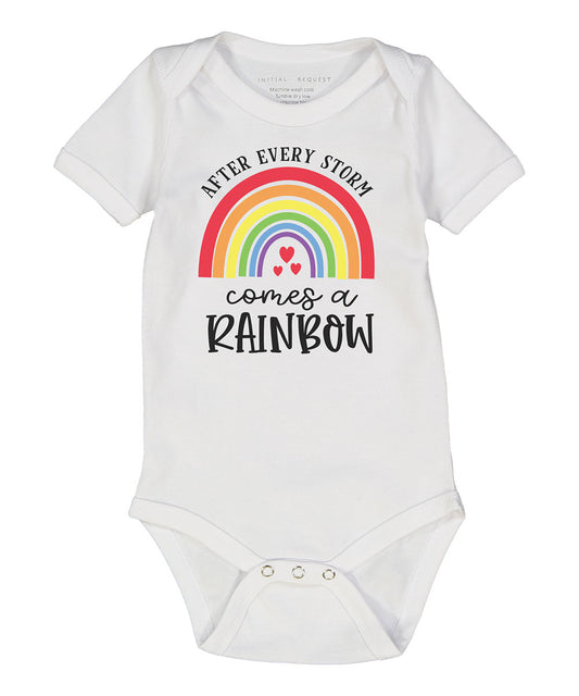 After Every Storm Comes a Rainbow Short Sleeve Infant onesie bodysuit