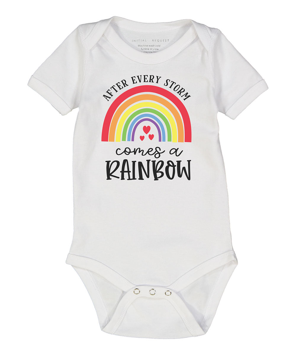 After Every Storm Comes a Rainbow Short Sleeve Infant onesie bodysuit
