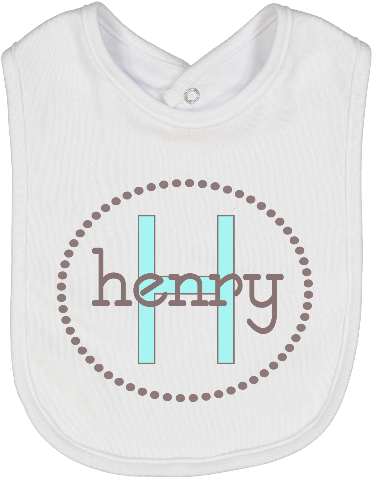 Aqua Cocoa Personalized Bib