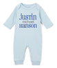 First Middle Last Names Personalized Gray or Blue Romper for Boys