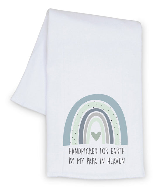 White & green 'Handpicked for Earth' Personalized Burp Cloth