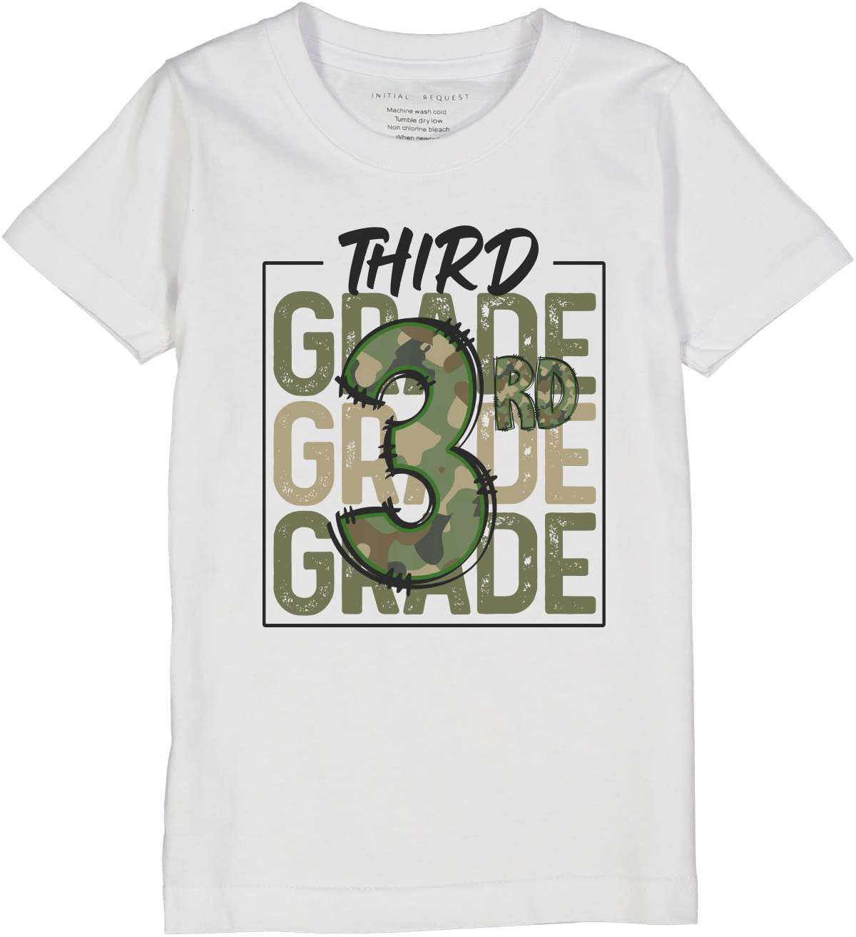 Camo Grade Level Back to School Tee for Boys Short Sleeve Tee