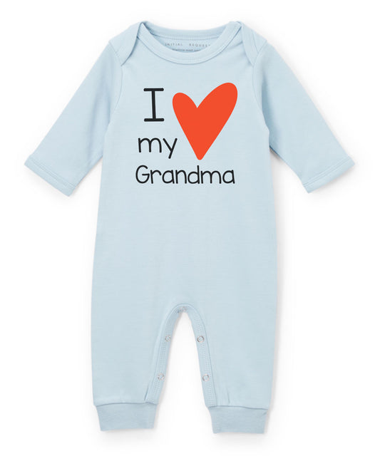 Blue I love my Grandparent Red Heart Infant toddler Romper Personalized
