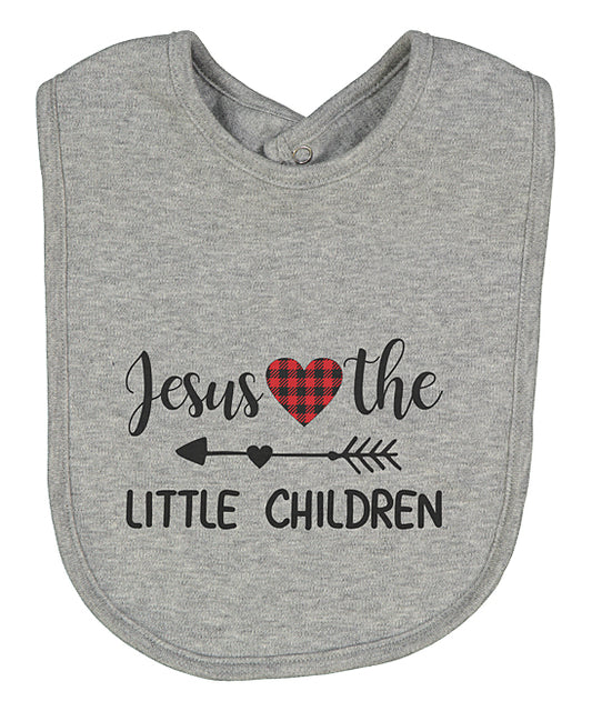 Jesus Loves the Little Children Gray BIb