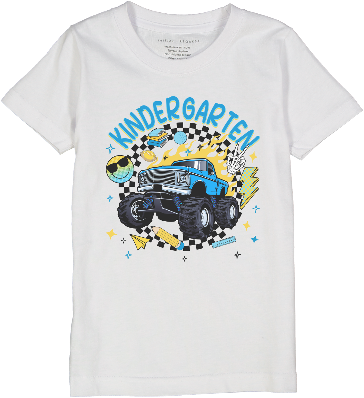 Monster Truck Back to Short Sleeve School Tee for Boys