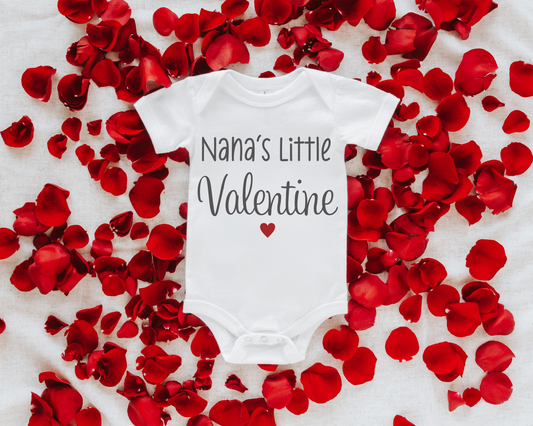 Nana's Little Valentine red heart ss Body Personalized