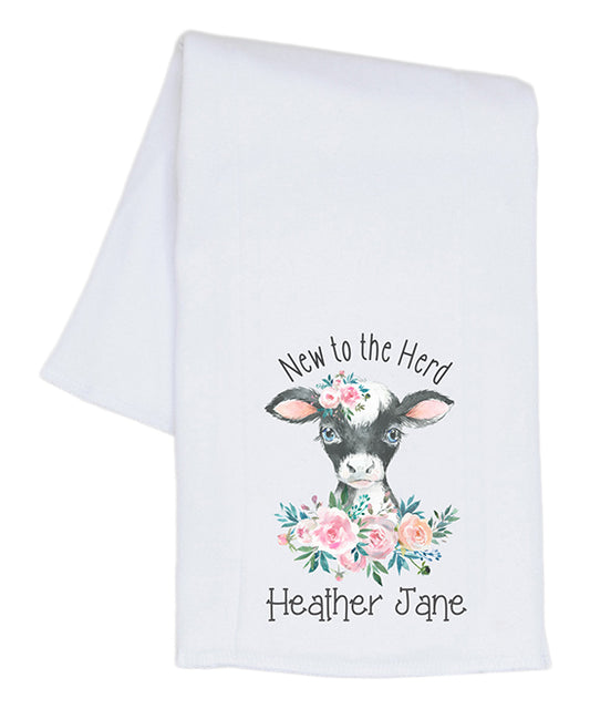 New to the Herd Baby Girl Personalized Burp