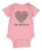 Dog Approved Paw Print Heart Blue or Pink SS Onesie